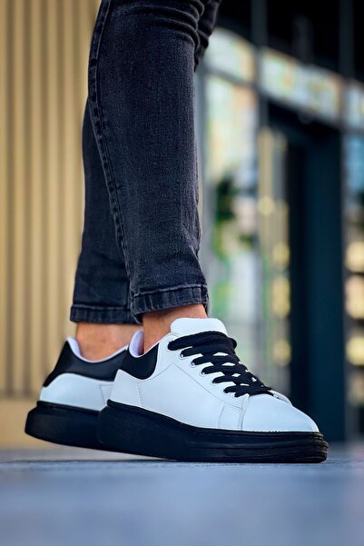 Luis Toronto LT101 Λευκό και Μαύρο Ανδρικό Sneaker - Περιορισμένη σόλα