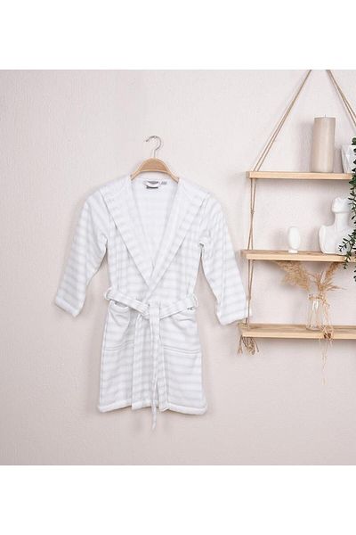 Baveno Hooded Striped Bathrobe - 100% Cotton, Children & Teenagers