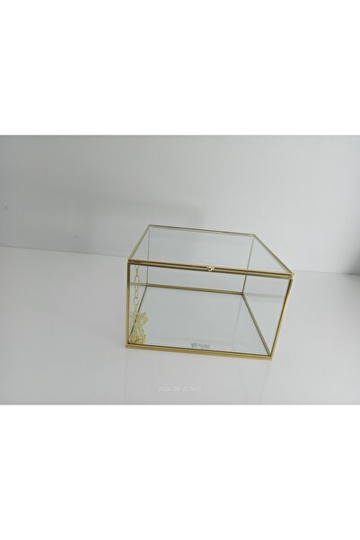 YİLDİZDESİNG 14cm.x24cm.x29cm Pirinç Cam Kutu ,düğün Nişan Organizasyonu, Mak...