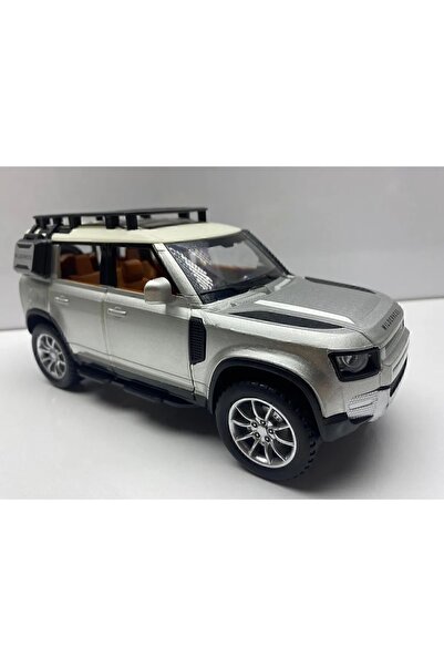 Hepsilazım Land Rover Defender Metal Araba 23 Cm Sesli Işıklı Kapılar Bagaj Kaput Açılır Oyuncak Demir Araç