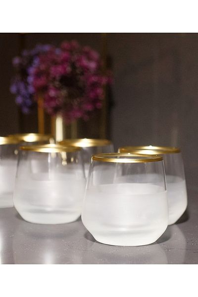 sudeka 6 Piece Niche Gold Glass and Soft Drink Glass Set