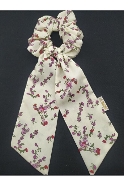 Minvallife حقيبة سكرانشي بذيل منقوشة بالزهور مع مشبك من الخبز