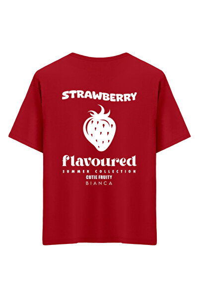 Mounte Bianca Unisex jagoda - Oversize kroj T-shirt