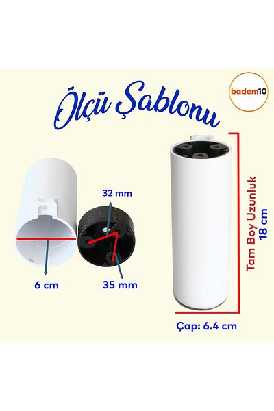 Badem10 Capsula Bohemian (PREMIUM) Alb 18 Cm Mobilier Canapea Fotoliu Baza Inalta Picior Picior 4 Buc