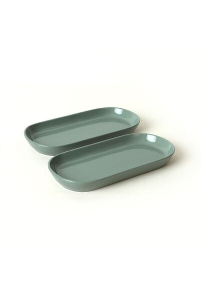 Keramika Green Noyan Boat Plate 26 Cm 2 Pieces 326