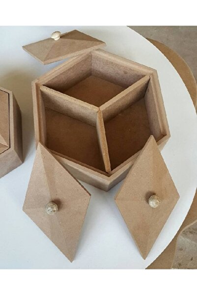 Altınyapı Hobi Market Raw Mdf Large and Small Three Lid Boxes