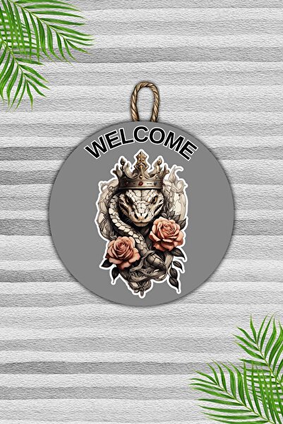 Dormot Home Μοντέρνο γκρι στολίδι με μοτίβο τριαντάφυλλου και φιδιού σε ξύλιν...