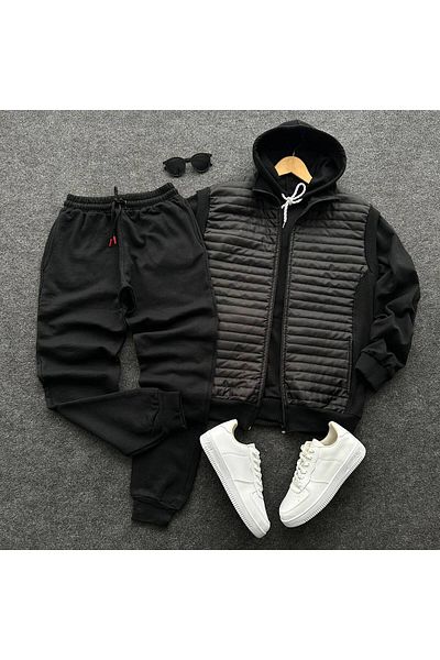 tetramoda Set of 3 Sweatshirt Tracksuit and Vest 3 Pieces Sports Tracksuit Set