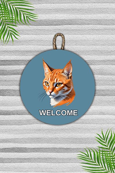 Dormot Home Ornament modern pentru ușă din lemn cu model de pisică și pisică ...