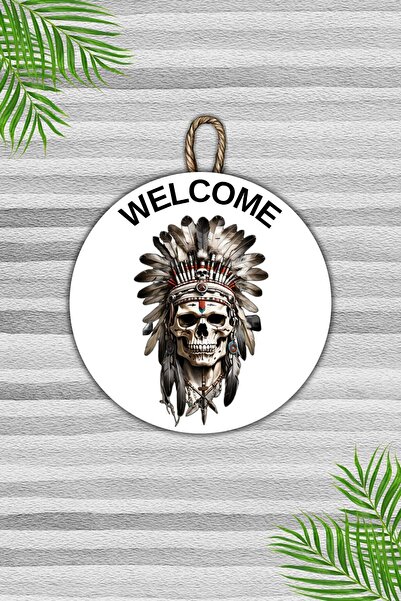 Dormot Home Ornament modern pentru uși din lemn - piele albă și roșie, design...