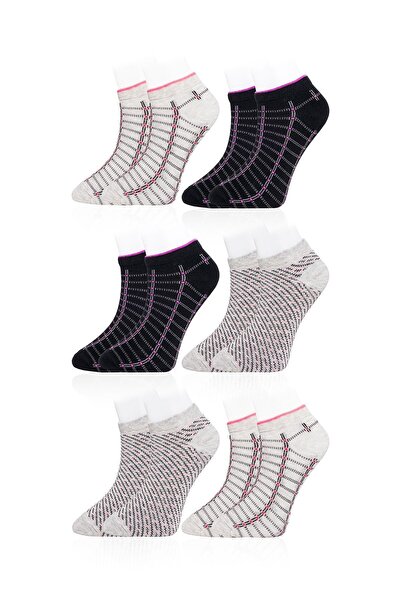 Line Smart Pack of 6 Women's Patterned Quality Booties Soft Comfortable Socks