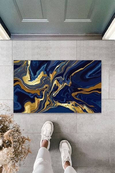 Dormot Home Covor multifuncțional digital modern ondulat bleumarin pentru ext...