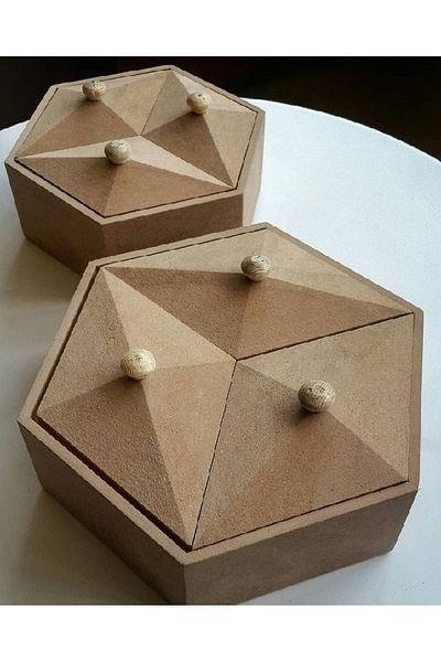 Altınyapı Hobi Market Raw Mdf Large and Small Three Lid Boxes