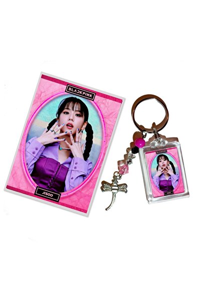 Güneş Kırtasiye مجموعة بطاقات الصور لسلسلة المفاتيح Blackpink Jisoo