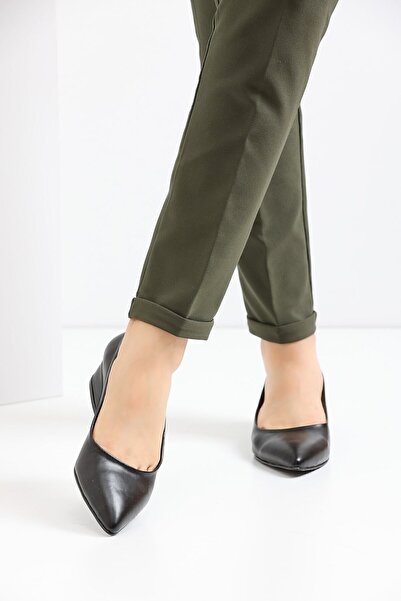 NETHİS Dámské špičaté krátké boty na silném podpatku velké velikosti