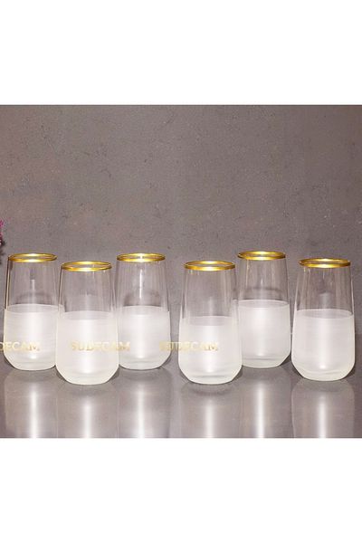 sudeka 6 Piece Niche Gold Glass and Soft Drink Glass Set