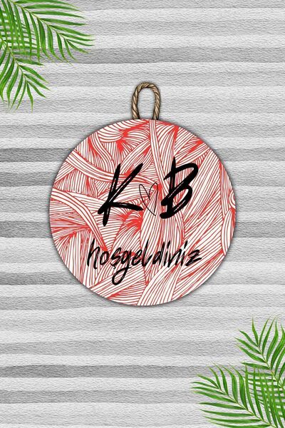 Dormot Home Ornament Modern pentru Ușă - Imprimare Digitală Roșie pe Lemn - O...