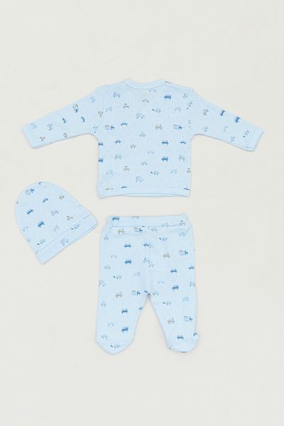Fulla Moda 3-Piece Printed Double-Breasted Collar Suit for Boy