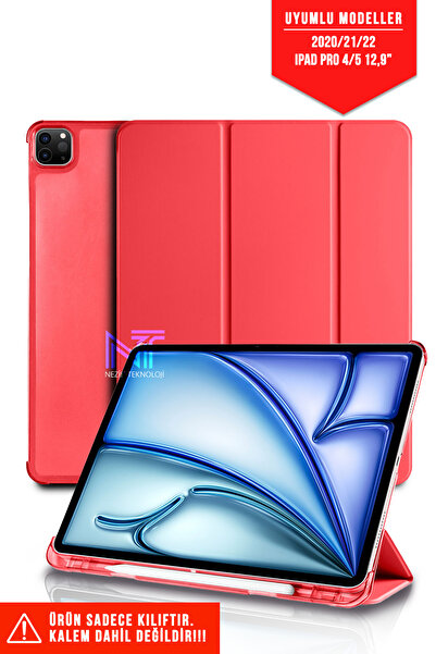 Nezih Case Ipad Pro 4. Nesil 5.nesil 2020/21/22 12.9 Katlanabilir Kalem Bölme...
