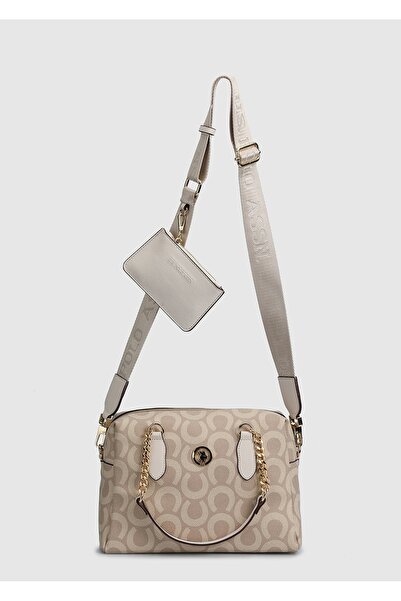 U.S. Polo Assn. Μπεζ γυναικεία τσάντα χιαστί