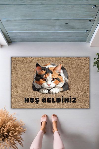 Dormot Home Sweet Brown Cat Printed Floor Mat - Modern Digital Cut