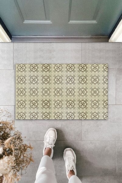 Dormot Home Covoraș de exterior cu plăci bej cu imprimare digitală decorativă...