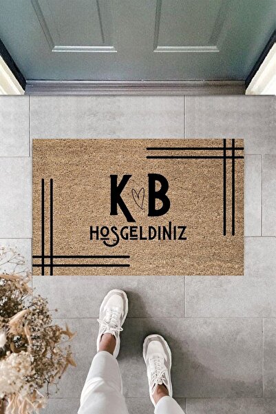Dormot Home سجادة باب حديثة - ترحيب مرحبًا بالأحرف الأولى - سجادة باب بتصميم خاص