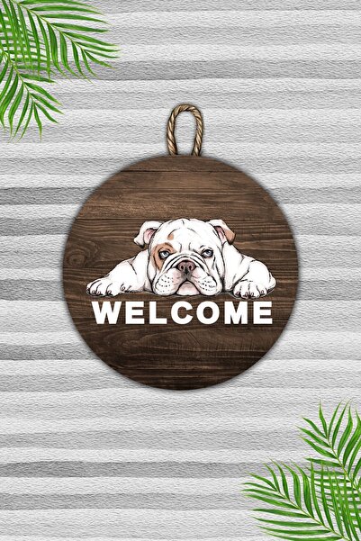 Dormot Home Ornament modern pentru uși din lemn - model de câine alb, ornamen...