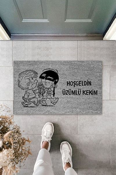 Dormot Home Modern Digital Printing - Gray Welcome to My Raisin Cake - 70x45 Cm Doormat
