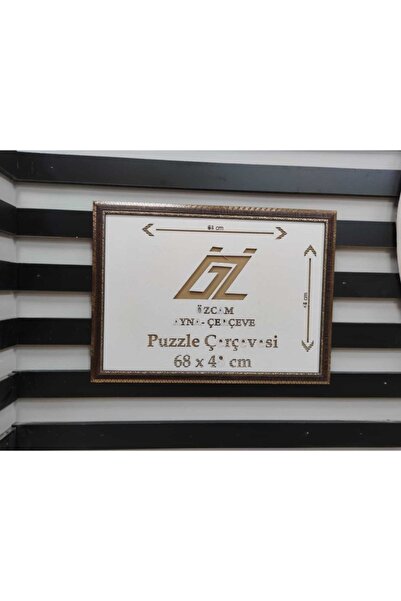 Özcam Ayna Ve Çerçeve 48x68 Kahverengi Gold Desenli Puzzle Poster Ve Resim Çe...