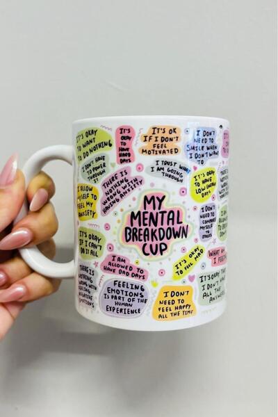 Namgo Mental Çöküş Beyaz Kupa Bardak Mental Breakdown Cup