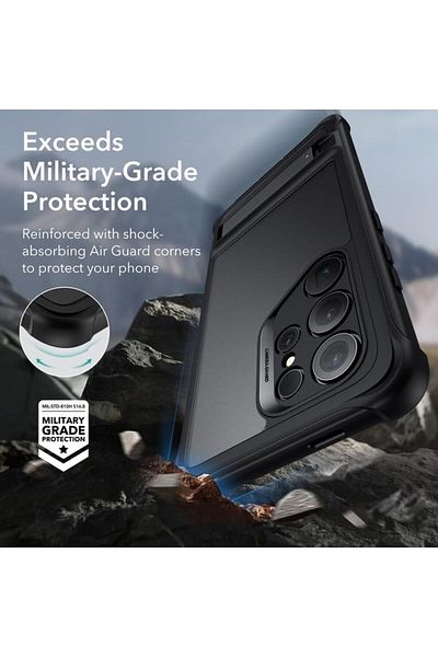 ESR Samsung S24 Ultra Case, Heavy Duty Shock Armor with Front Frame & 3 Kickstand Modes, Frosted Black