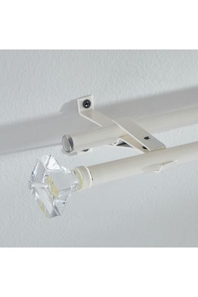 Home Box Small Acrylic Square 16mm Double Curtain Rod - 71-121 cm
