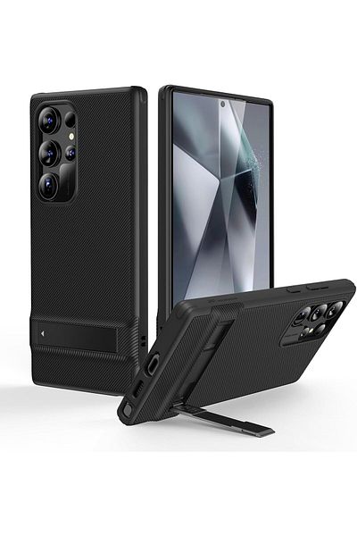 ESR Samsung Galaxy S24 Ultra Case, Shockproof Kickstand Cover with 3 Stand Modes, Military-Grade, Black