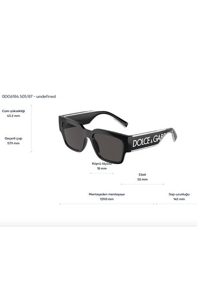 Dolce&Gabbana دولتشي غابانا Dg 6184 50187 52 نظارة شمسية سوداء للجنسين