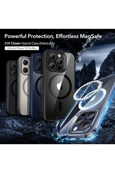 ESR iPhone 15 Pro Max MagSafe Case, Military-Grade, Yellowing & Scratch Resistant, Classic Series, Clear