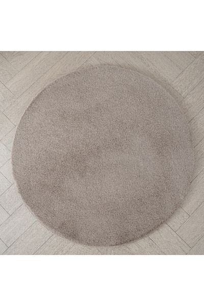 Home Box Faux Rabbit Fur Round Rug - 90 cm