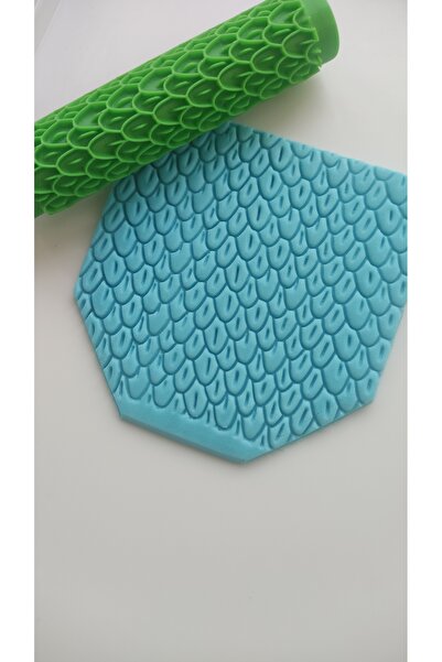 Roll3d Polimer Kil Desen Verici Merdane, Deniz Kızı Pulu, Seramik Desen Oklav...