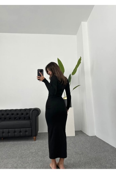 Gallogi Soft Touch Drapeli Maxi Elbise