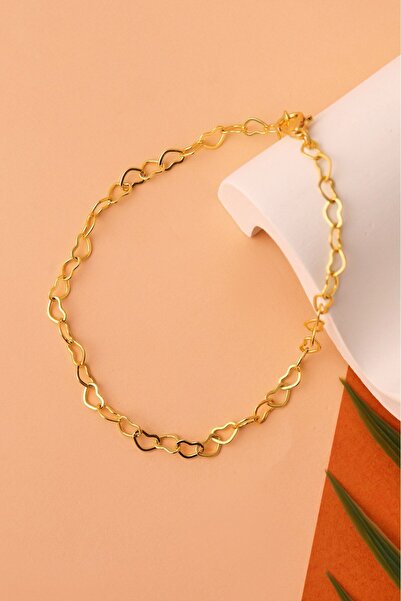 Elika Silver 925 Ayar Gümüş Bağlantılı Kalpler Model Bileklik