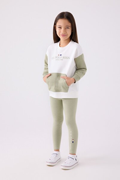 U.S. Polo Assn. 9-15 éves lány zöld licenc készlet