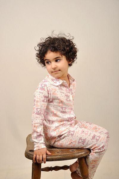 Peki Cotton Sweet Dreams Teddy Bear Patterned Pajama Set for Kids - Add 5 and Pay 4 Gifts 15151