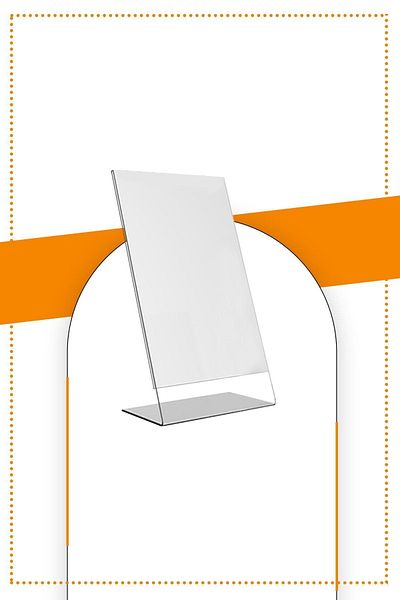 Etias Reklam A6 L Type Vertical Table Top Pack of 20 / Transparent Plexi Foiling / Brochure Holder
