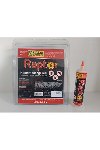 Kulsan İlaç Raptor 35 gr Hamamböceği Kalorifer Böceği Jeli