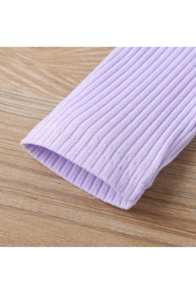 bebekpare Baby Girl Long Sleeve Ribbed 100% Cotton Jumpsuit