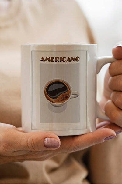 South Steel Americano Yazılı Kahve Baskılı Kupa Bardak