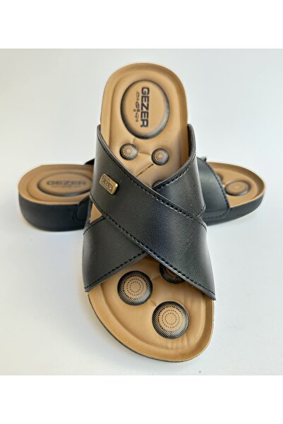 GEZER SİYAH ANATOMİK TABAN AYARALANABİLİR ÇİFT TOKALI KADIN EV MİSAFİR VE SOKAK TERLİĞİ