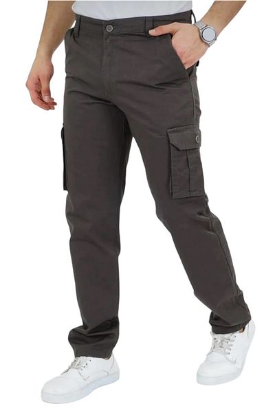 DYNAMO Dark Khaki Men's Cargo Pants - Cotton, Bellows and Pockets
