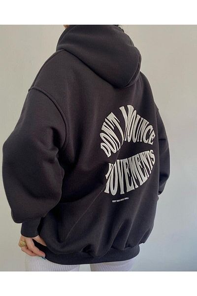 AFROGİYİM Dont bedruckter Oversize-Kapuzenpullover für Damen