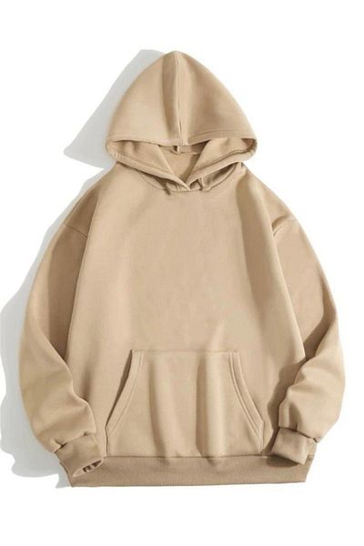 AFROGİYİM Unisex Έντονα Αισθήματα Κίτρινη Πλάτη Εκτύπωση Oversize Hoodie Hoodie
